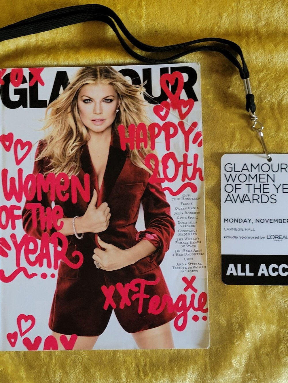 GLAMOUR MAGAZINE WOMEN OF THE YEAR 20th ANNIVERSARY ISSUE & OFFICIAL CREDENTIAL